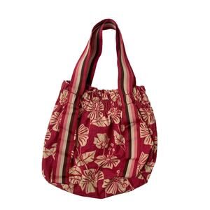 Y2K Gap Pink 100% Cotton Beige Floral Mini Purse Tote